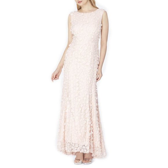 Tahari - Faux Pearl Beaded Gown - Blush Pink - 10 - Picture 1 of 3